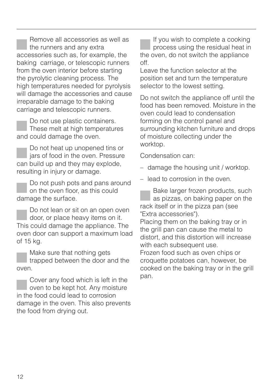 Warning and safety instructions | Miele H4270 User Manual | Page 12 / 72