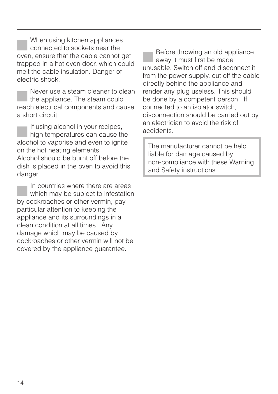 Warning and safety instructions, Disposal of your old appliance | Miele H4270 User Manual | Page 14 / 72