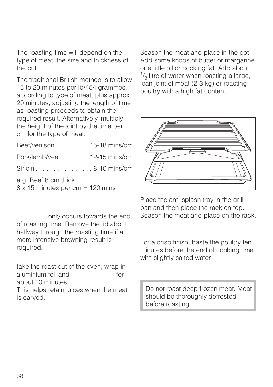 Roasting, Calculating the roasting time, Tips on roasting | Miele H4270 User Manual | Page 38 / 72
