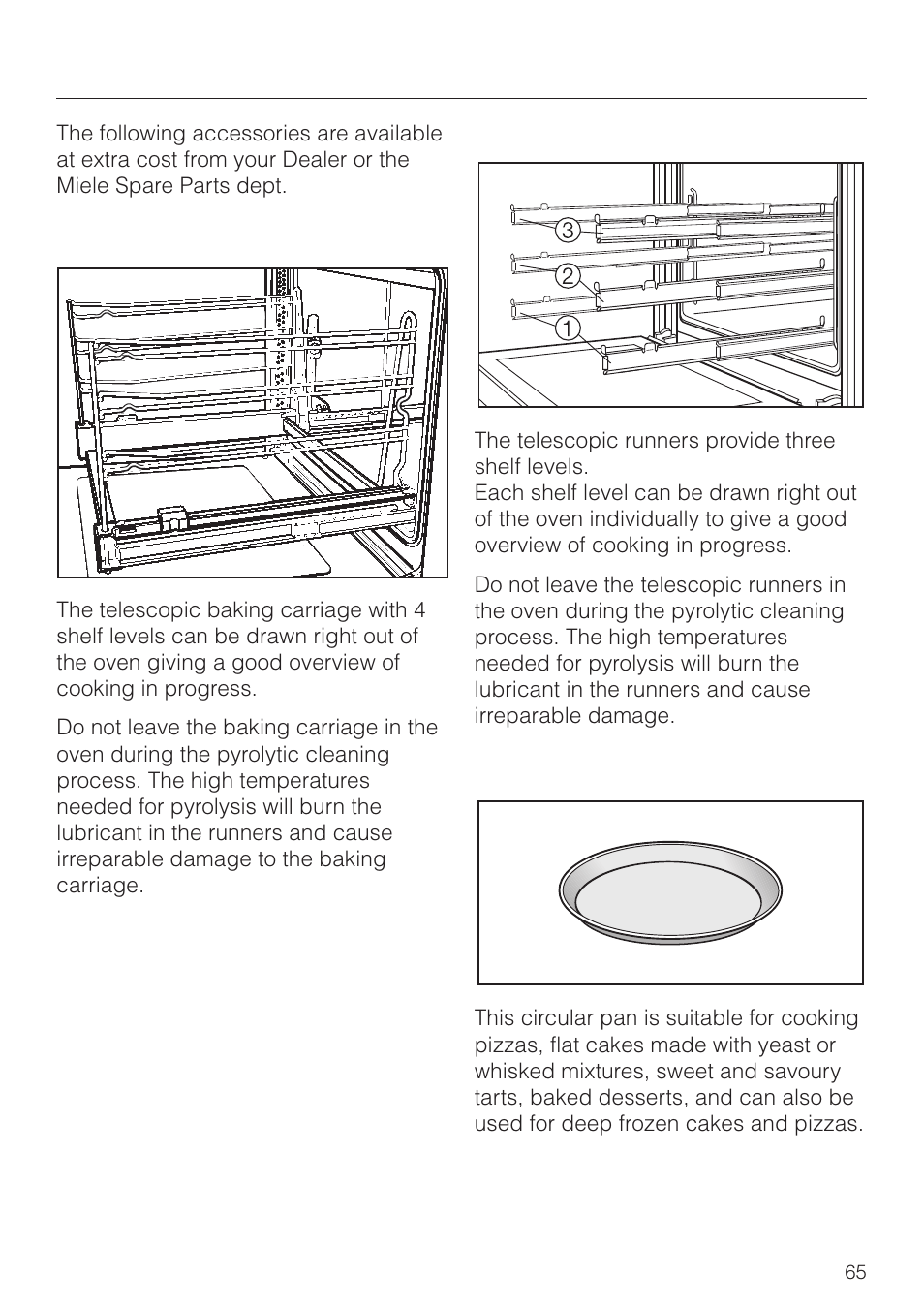 Extra accessories 65, Extra accessories | Miele H4270 User Manual | Page 65 / 72