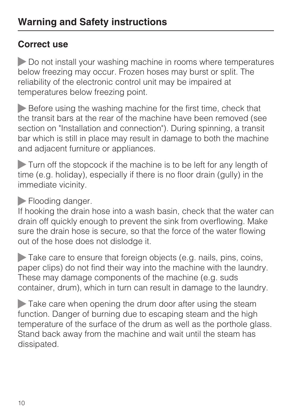 Miele W 5964 WP User Manual | Page 10 / 84