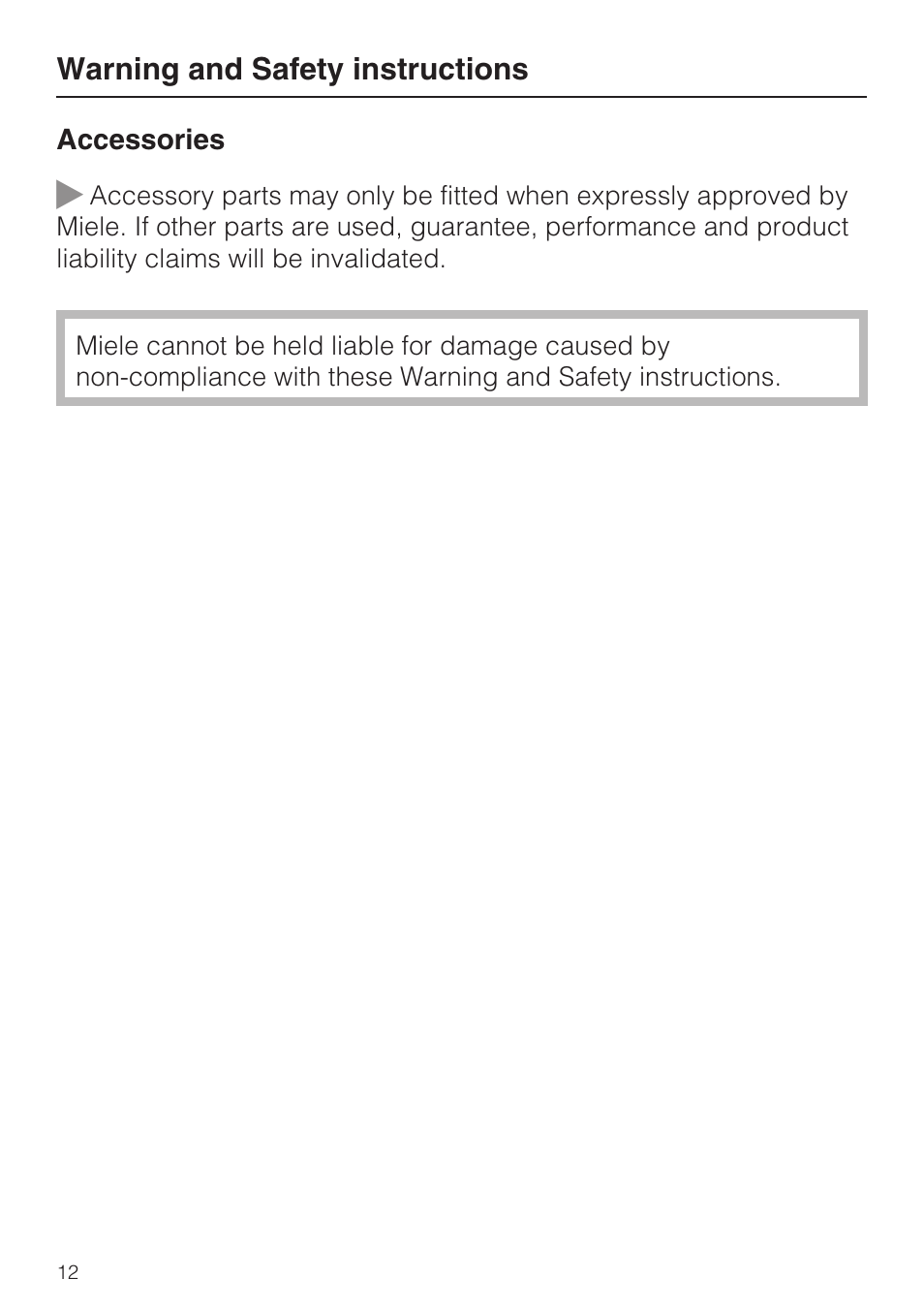 Miele W 5964 WP User Manual | Page 12 / 84