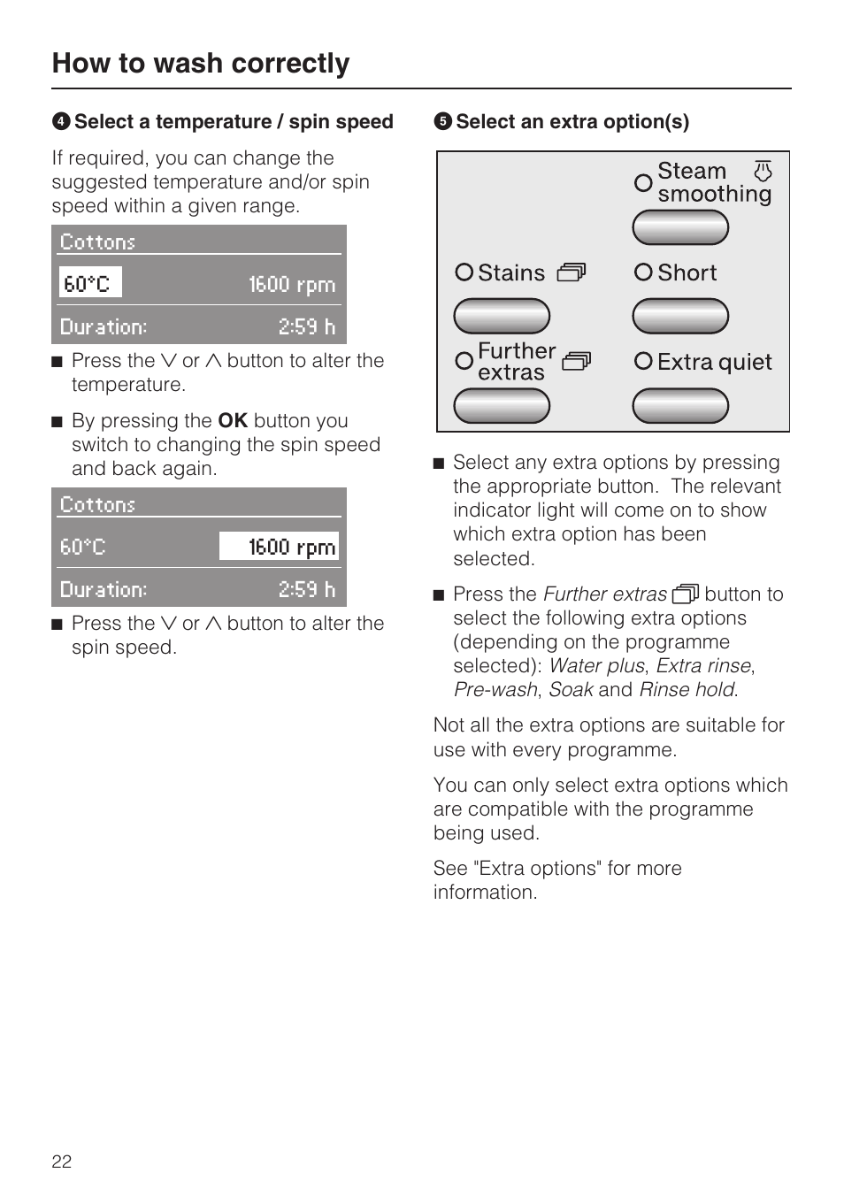 How to wash correctly | Miele W 5964 WP User Manual | Page 22 / 84
