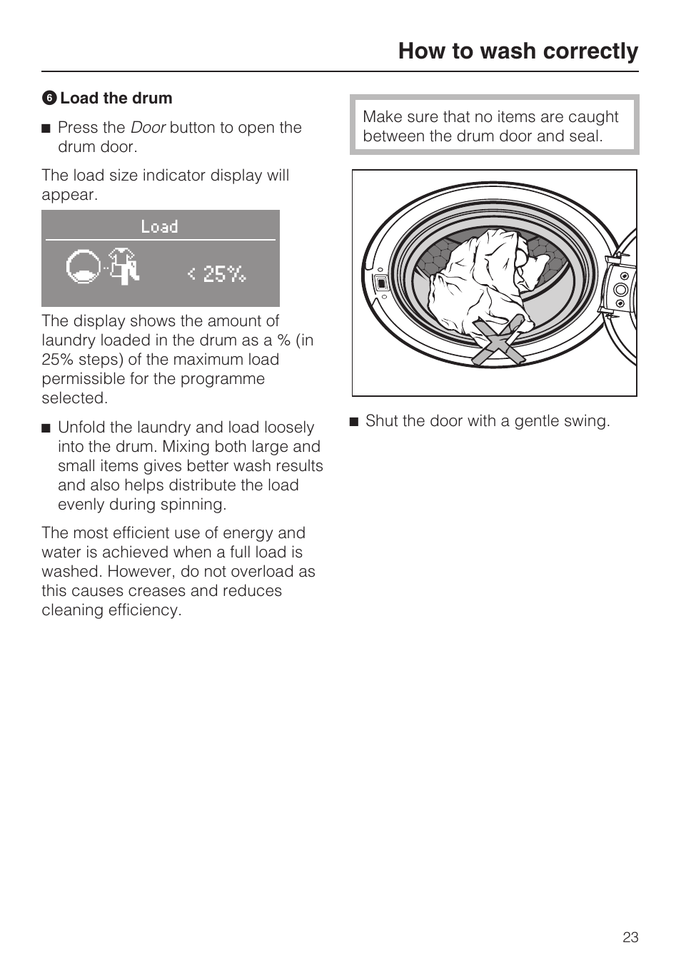 How to wash correctly | Miele W 5964 WP User Manual | Page 23 / 84