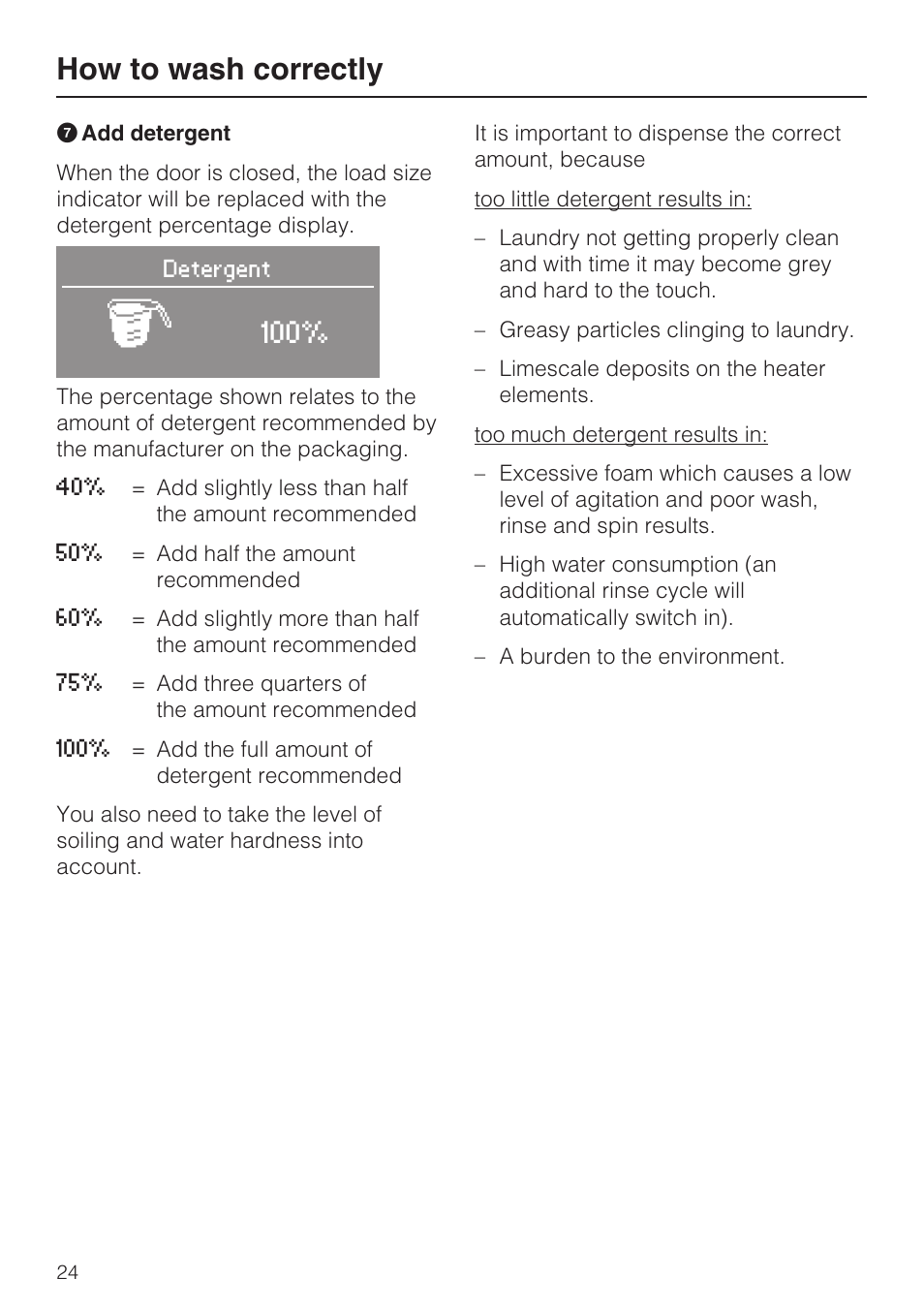 How to wash correctly | Miele W 5964 WP User Manual | Page 24 / 84