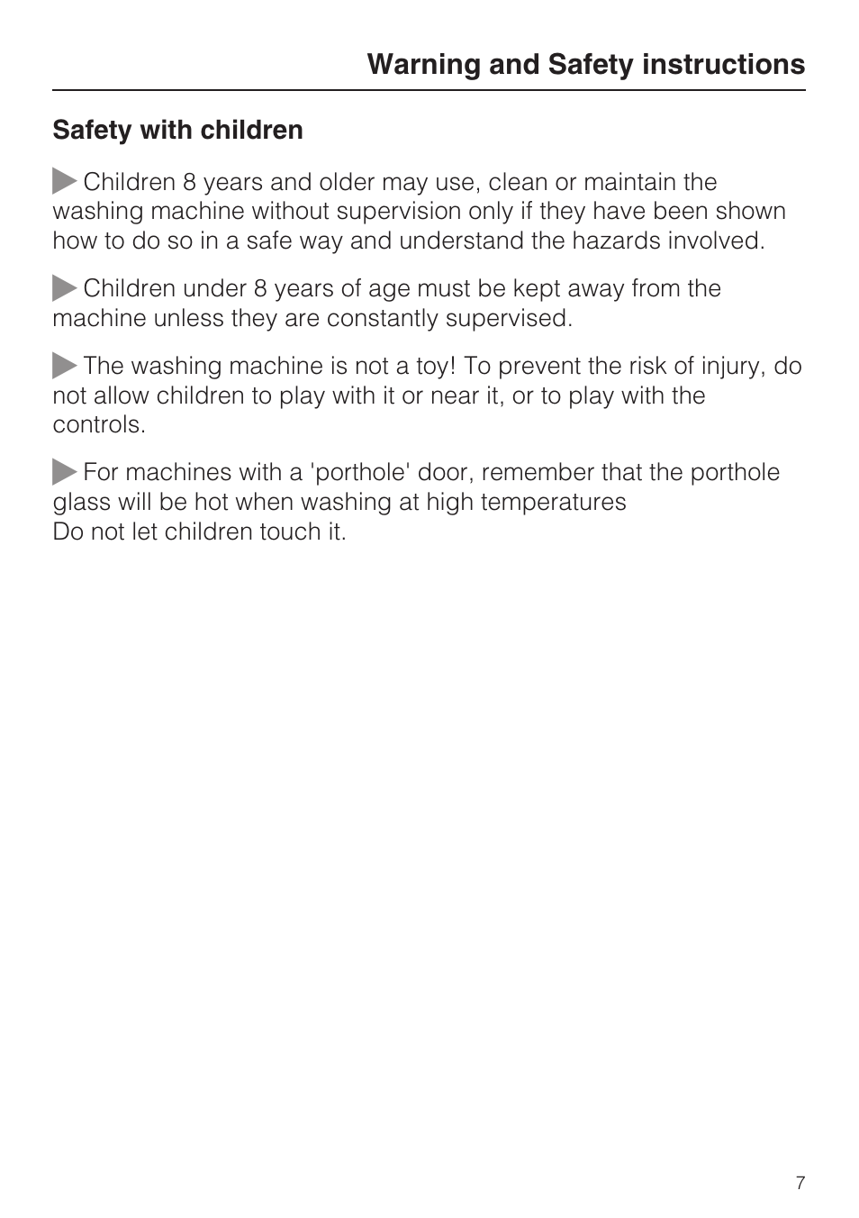 Miele W 5964 WP User Manual | Page 7 / 84