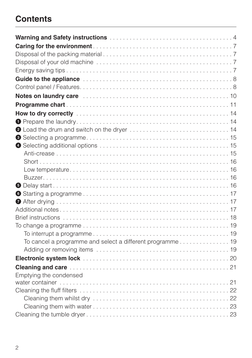 Miele T 4422 C User Manual | Page 2 / 48