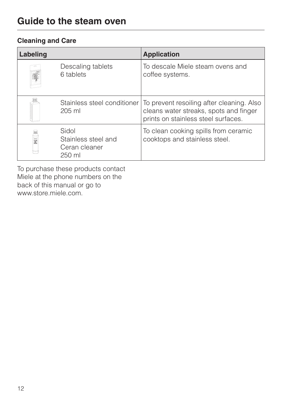 Guide to the steam oven | Miele DG2661 User Manual | Page 12 / 60