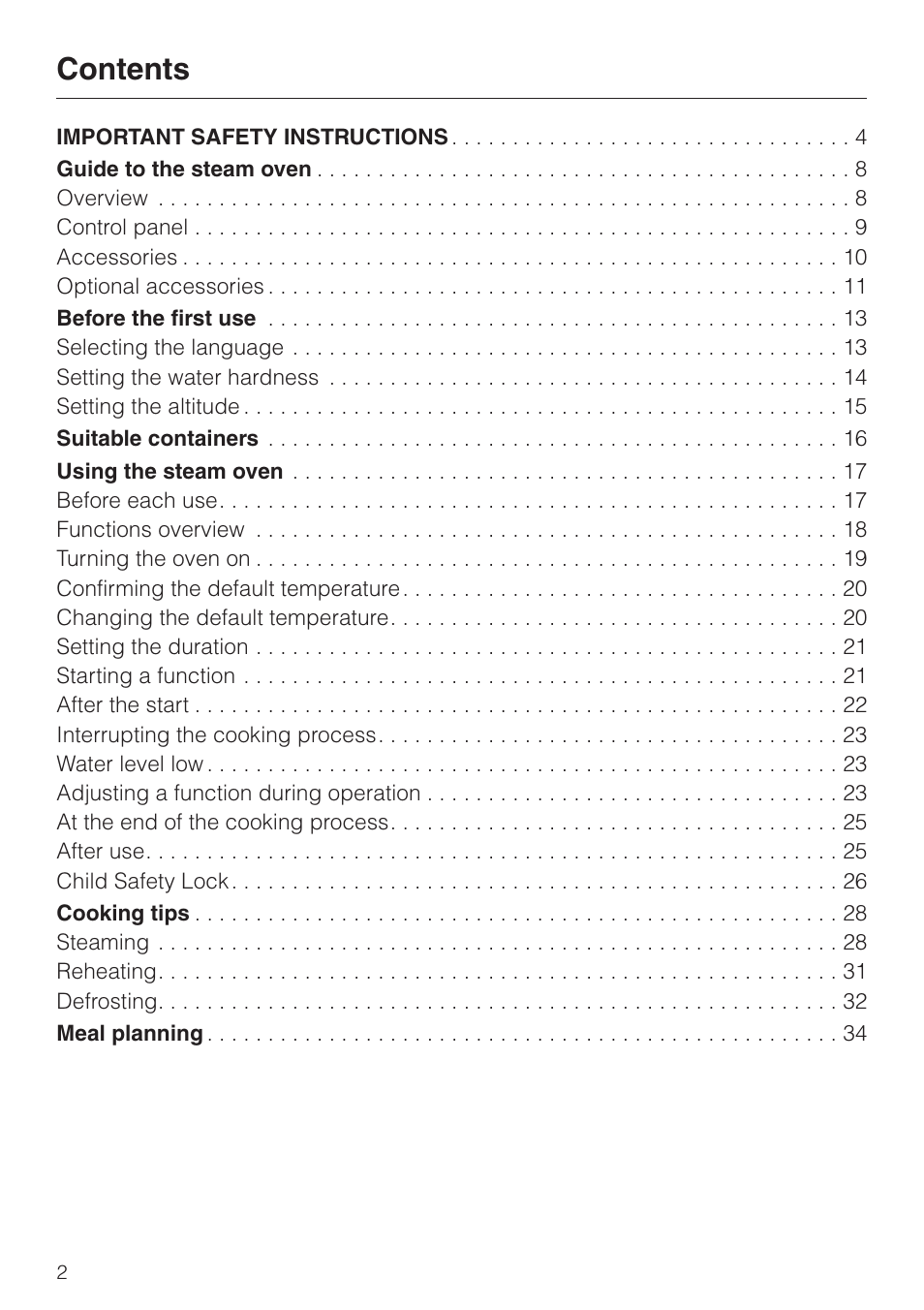 Miele DG2661 User Manual | Page 2 / 60