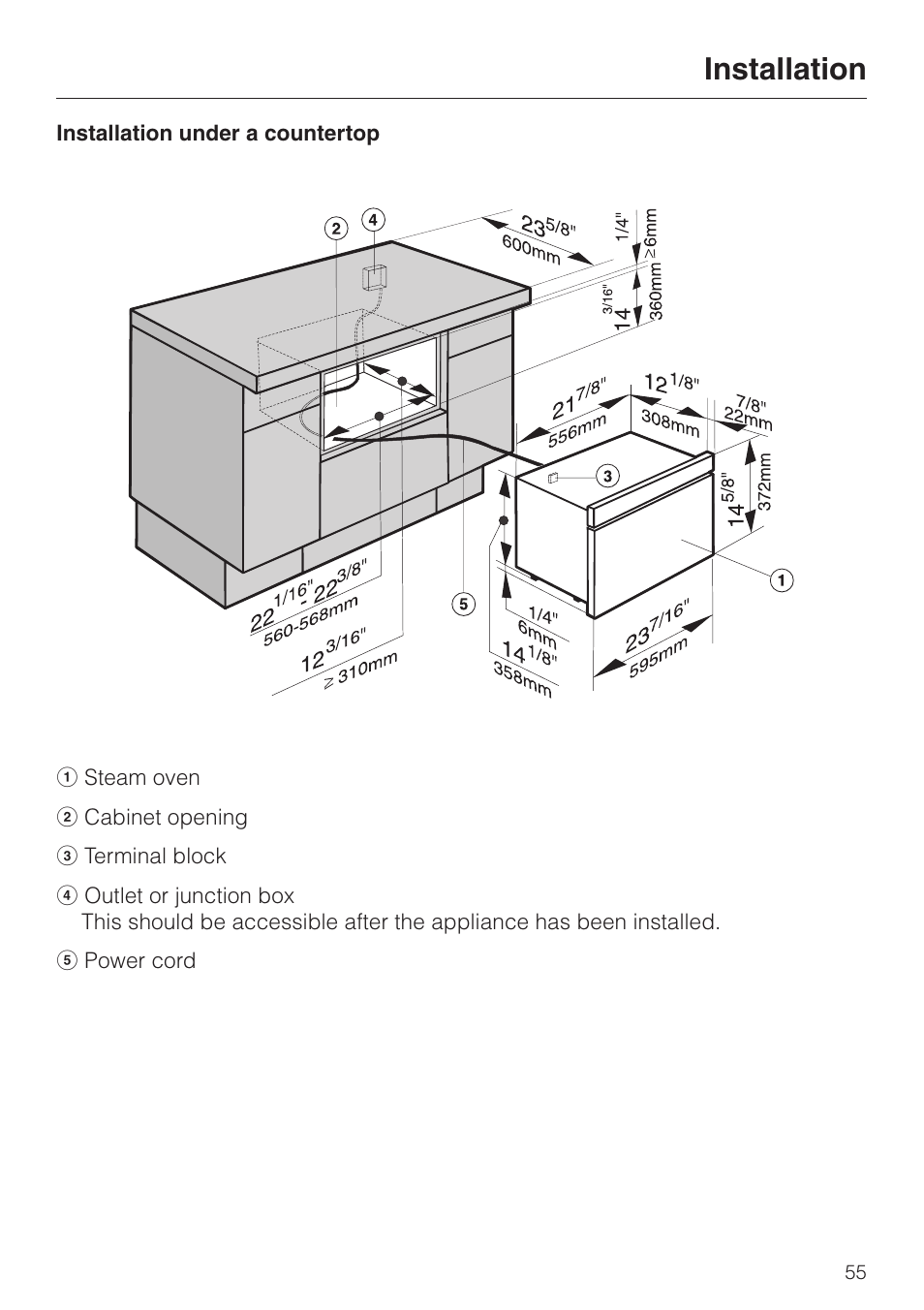 Installation | Miele DG2661 User Manual | Page 55 / 60