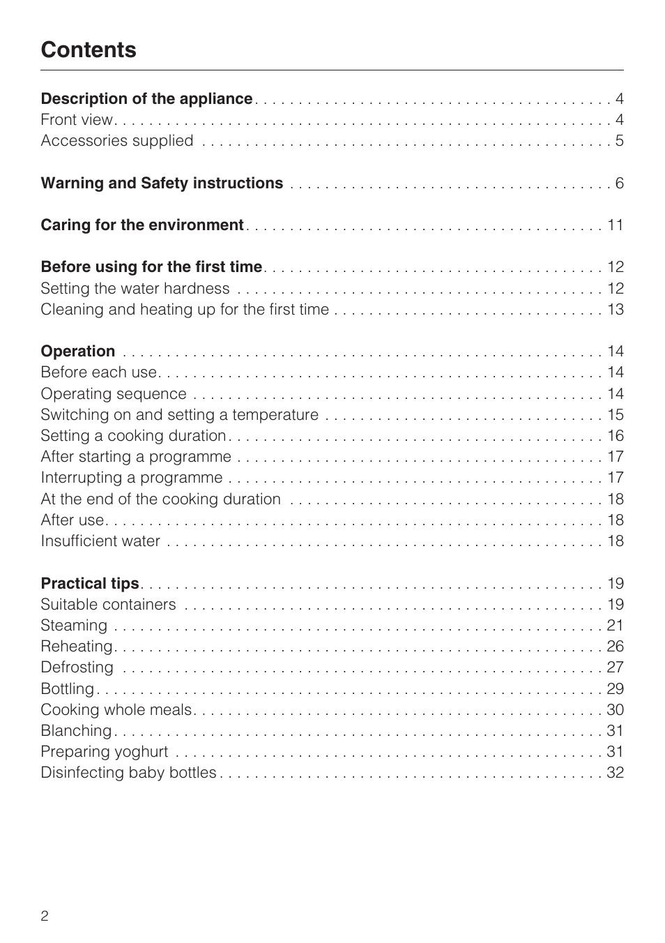 Miele DG 1050 User Manual | Page 2 / 52
