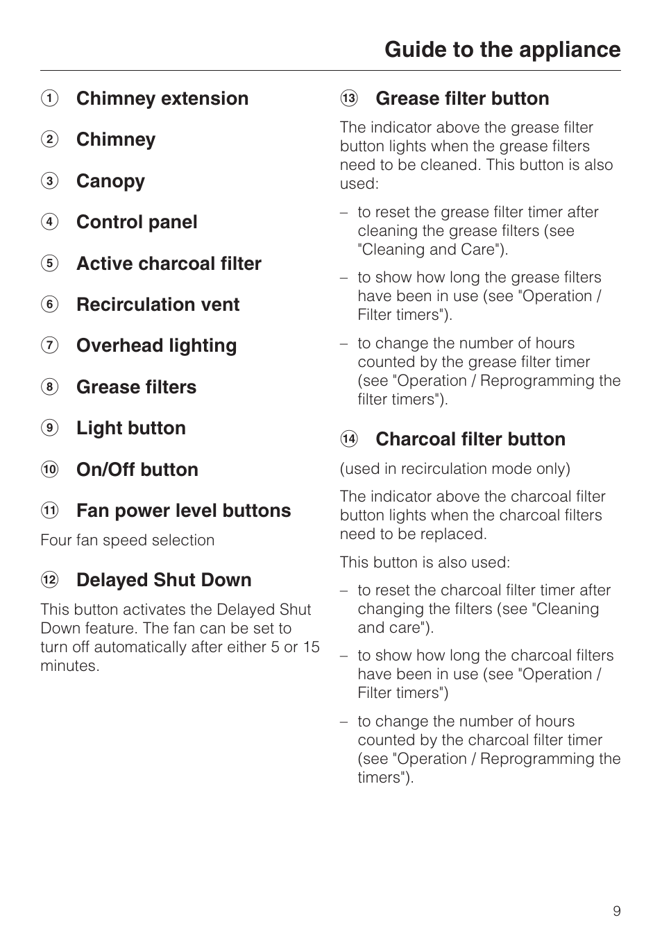 Guide to the appliance | Miele DA211 User Manual | Page 9 / 44