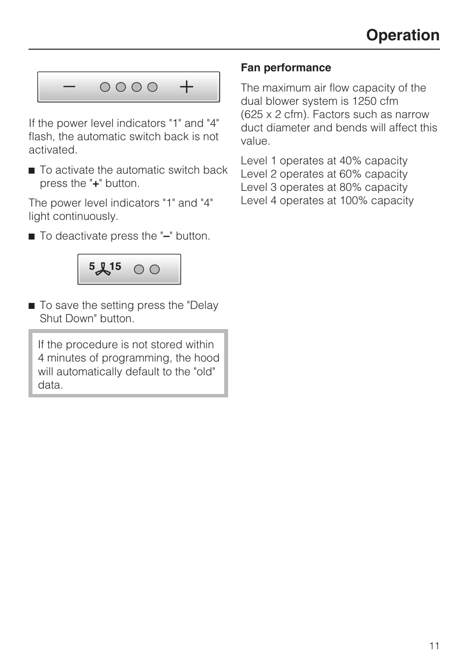 Operation | Miele DA5341D User Manual | Page 11 / 32