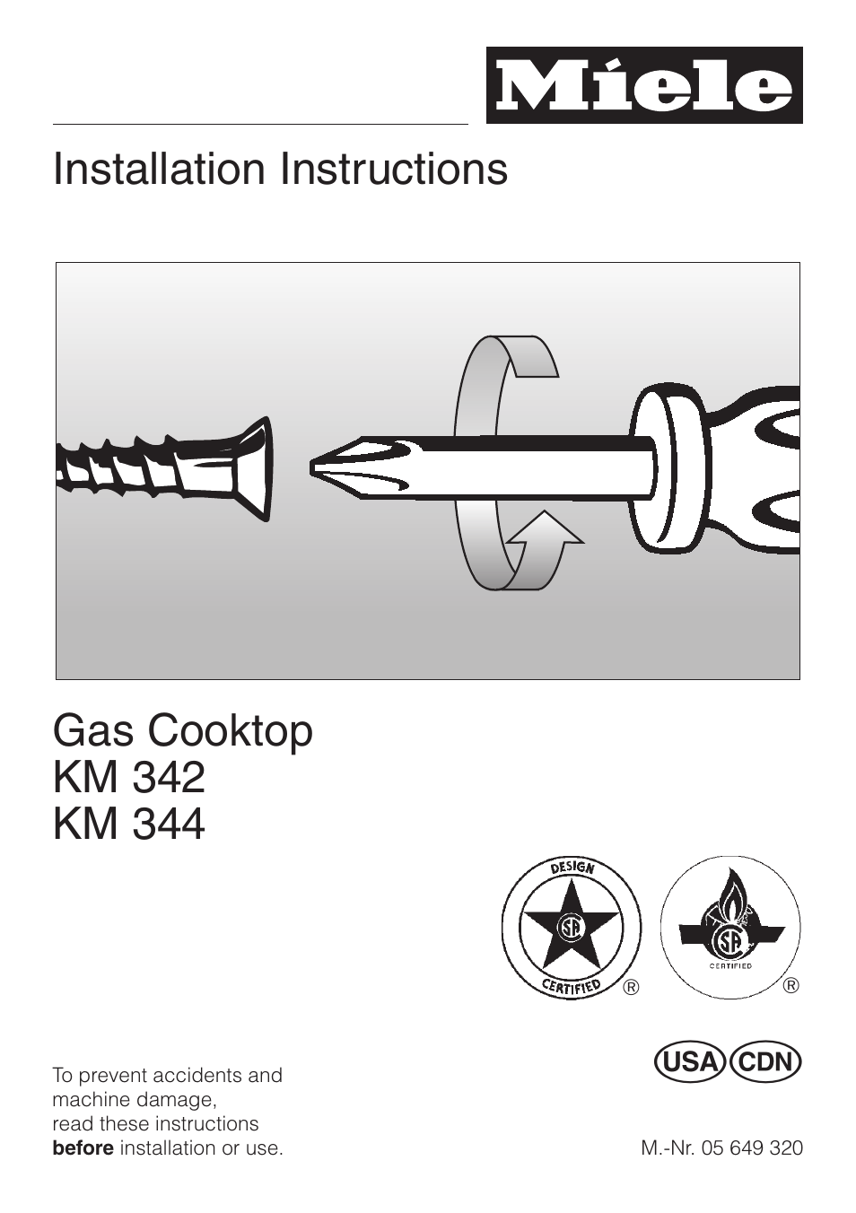 Miele KM 342 User Manual | 20 pages