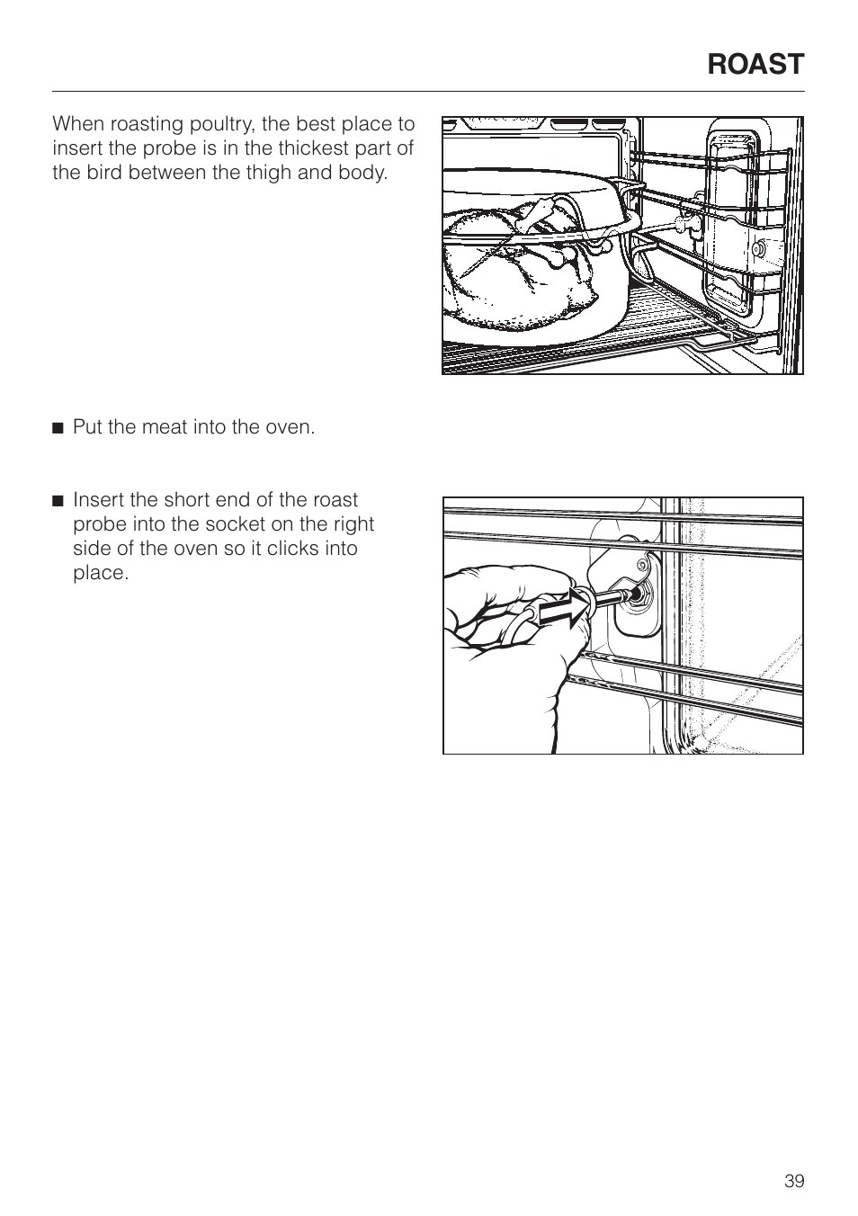 Roast | Miele H4680B User Manual | Page 39 / 76