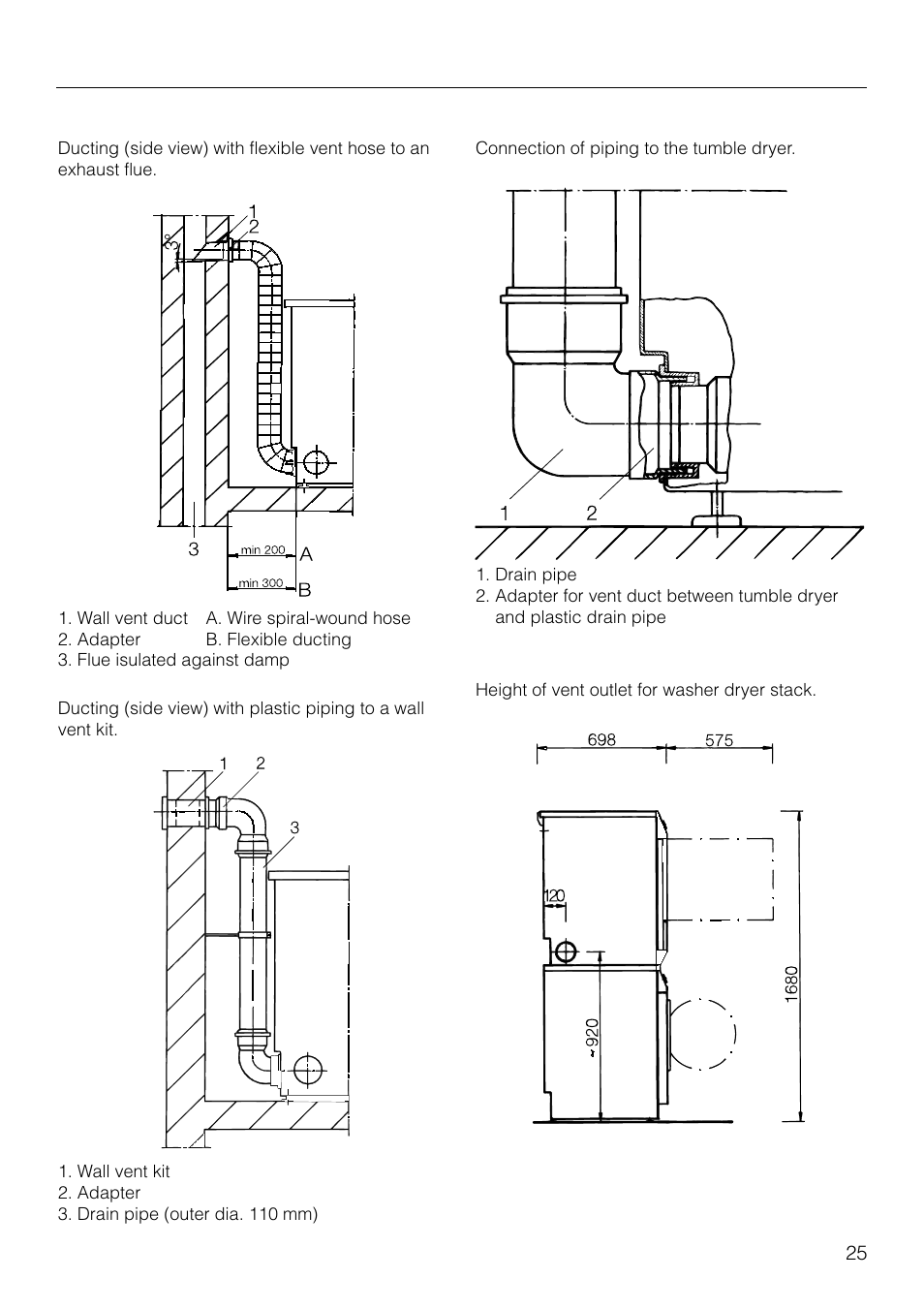 Installation instructions | Miele T1526 User Manual | Page 25 / 28