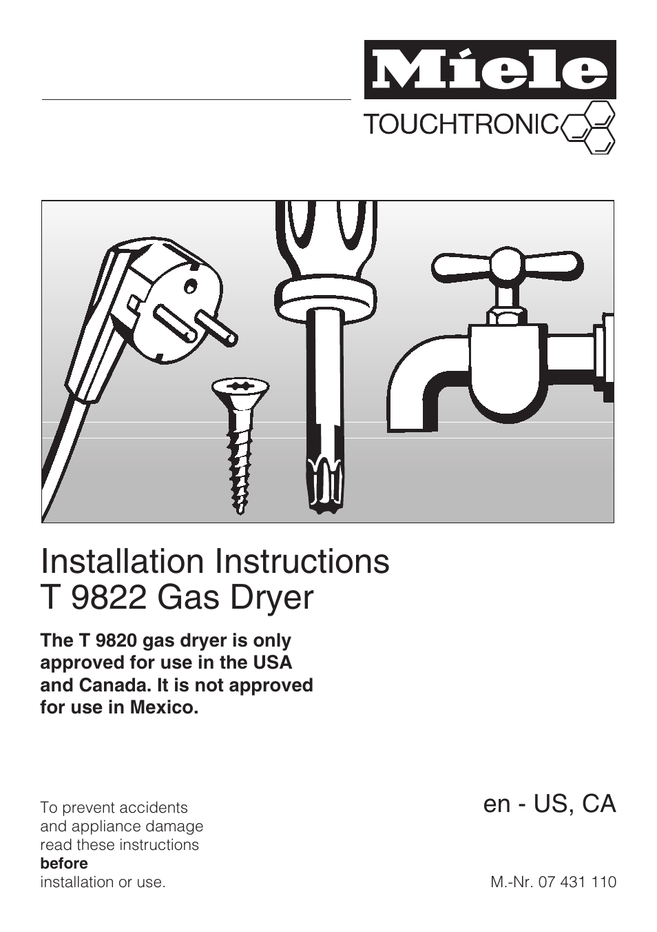Miele TOUCHTRONIC T 9822 User Manual | 28 pages