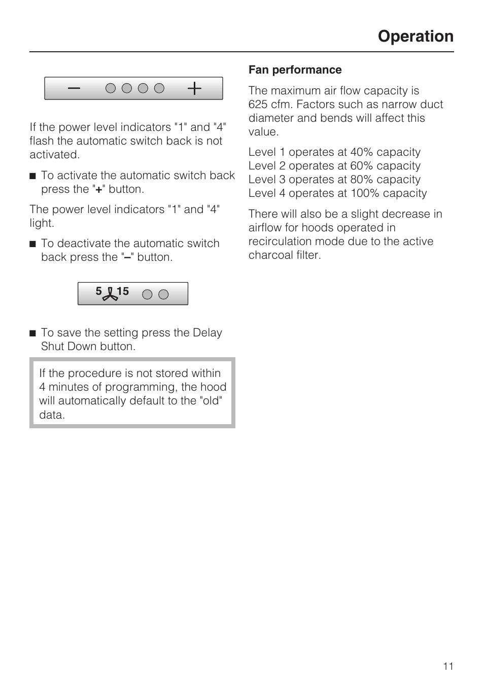 Operation | Miele DA 279-4  EN User Manual | Page 11 / 36