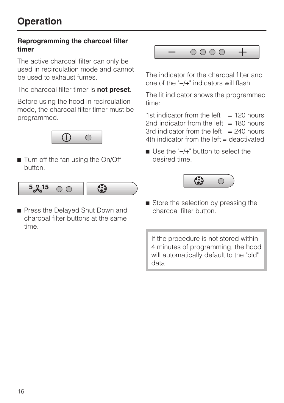 Operation | Miele DA 279-4  EN User Manual | Page 16 / 36