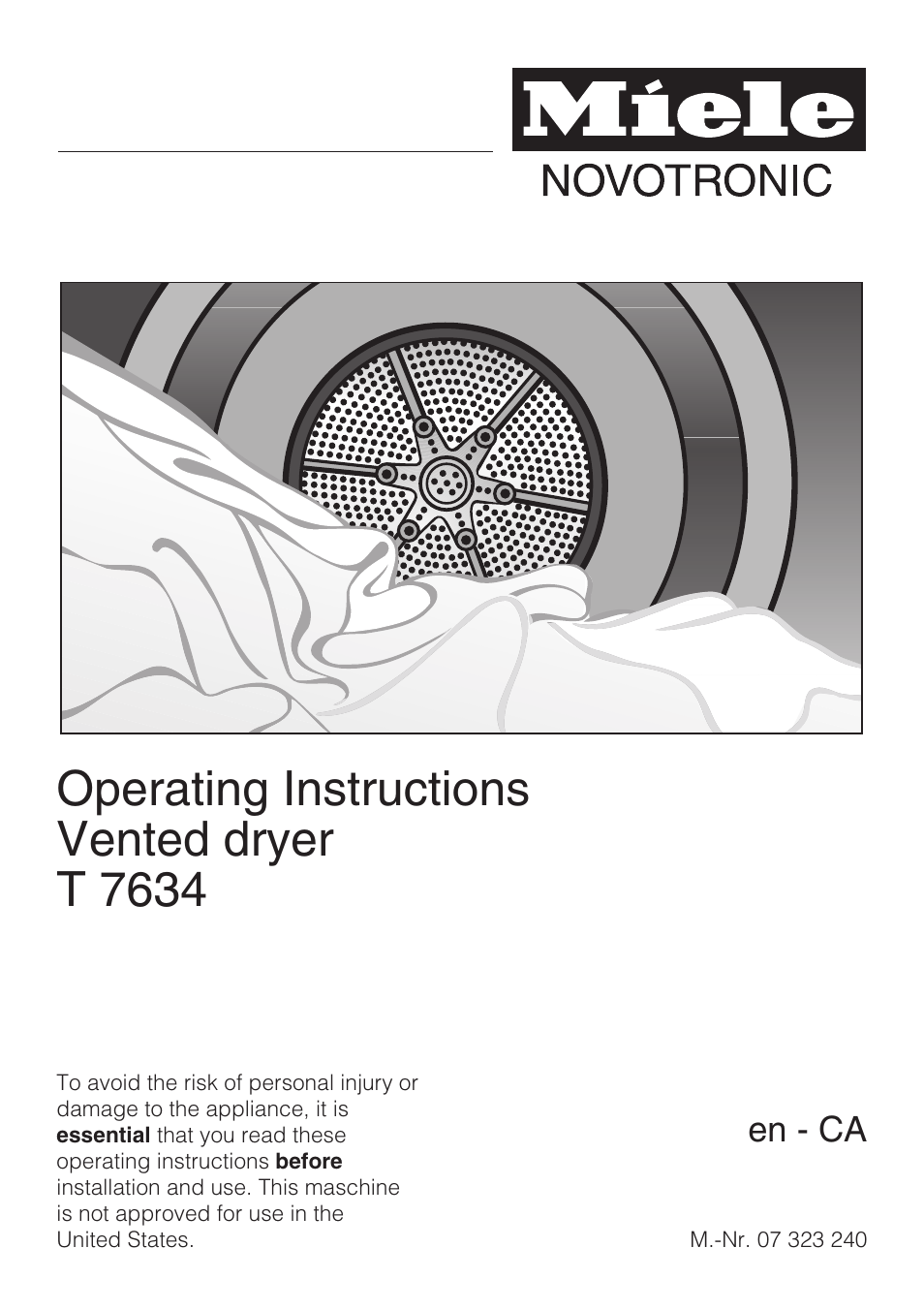 Miele NOVOTRONIC T 7634 User Manual | 52 pages
