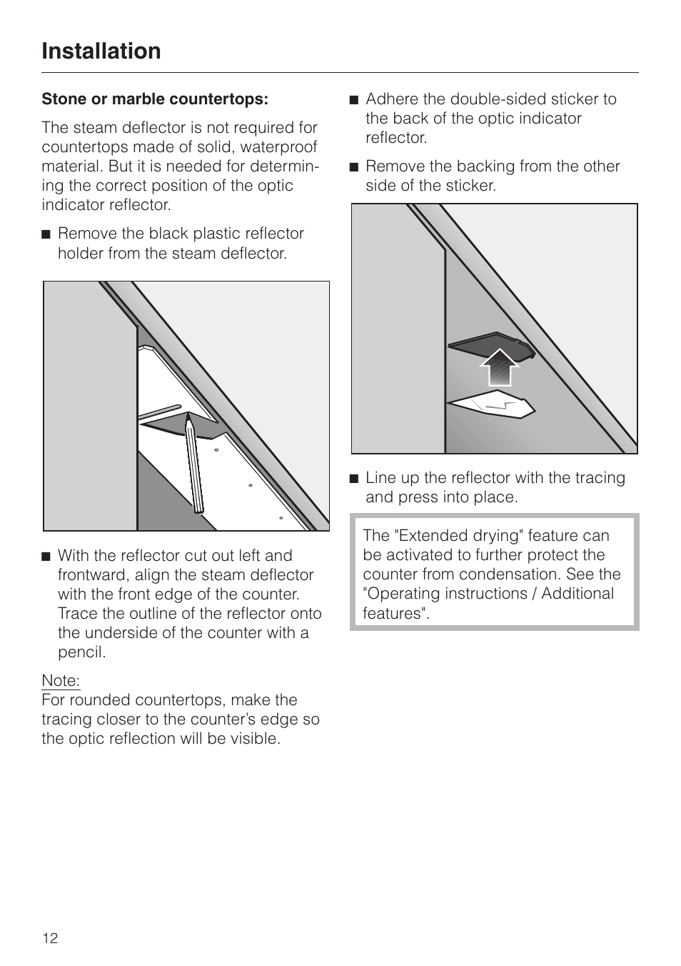 Installation | Miele 05 620 661 User Manual | Page 12 / 36