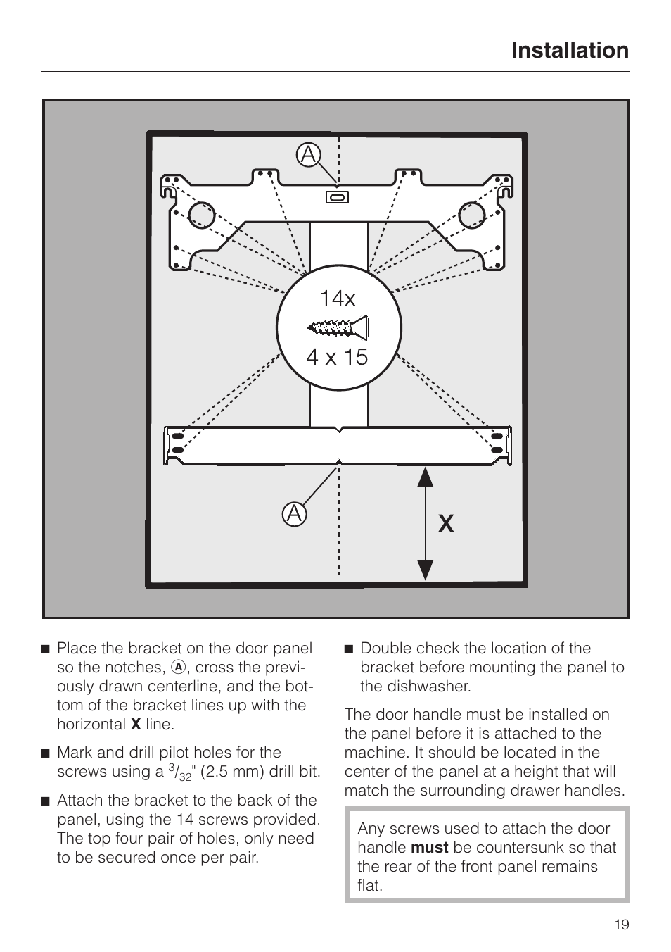 Installation | Miele 05 620 661 User Manual | Page 19 / 36