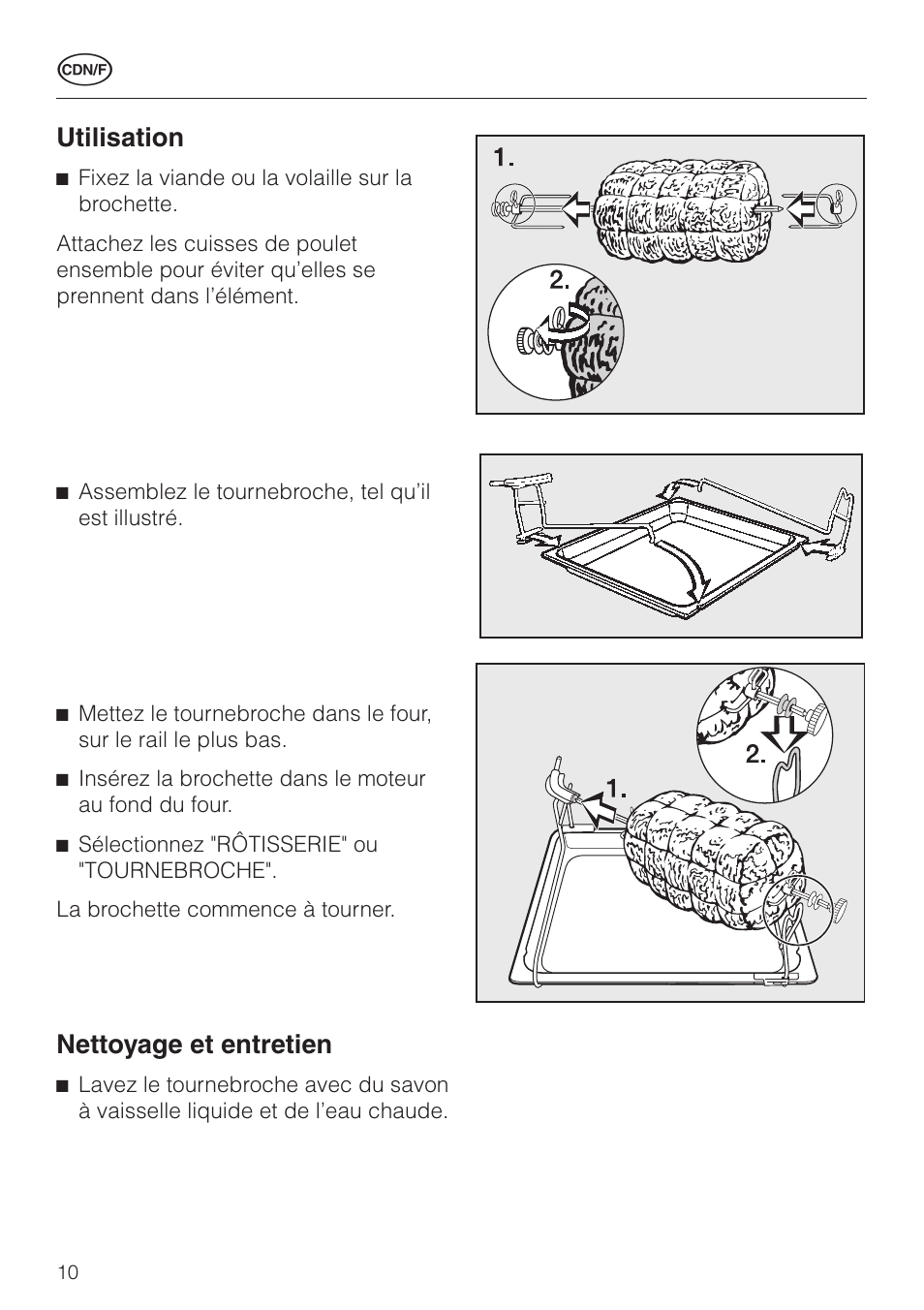 Utilisation, Nettoyage et entretien | Miele HGE 60 User Manual | Page 10 / 20