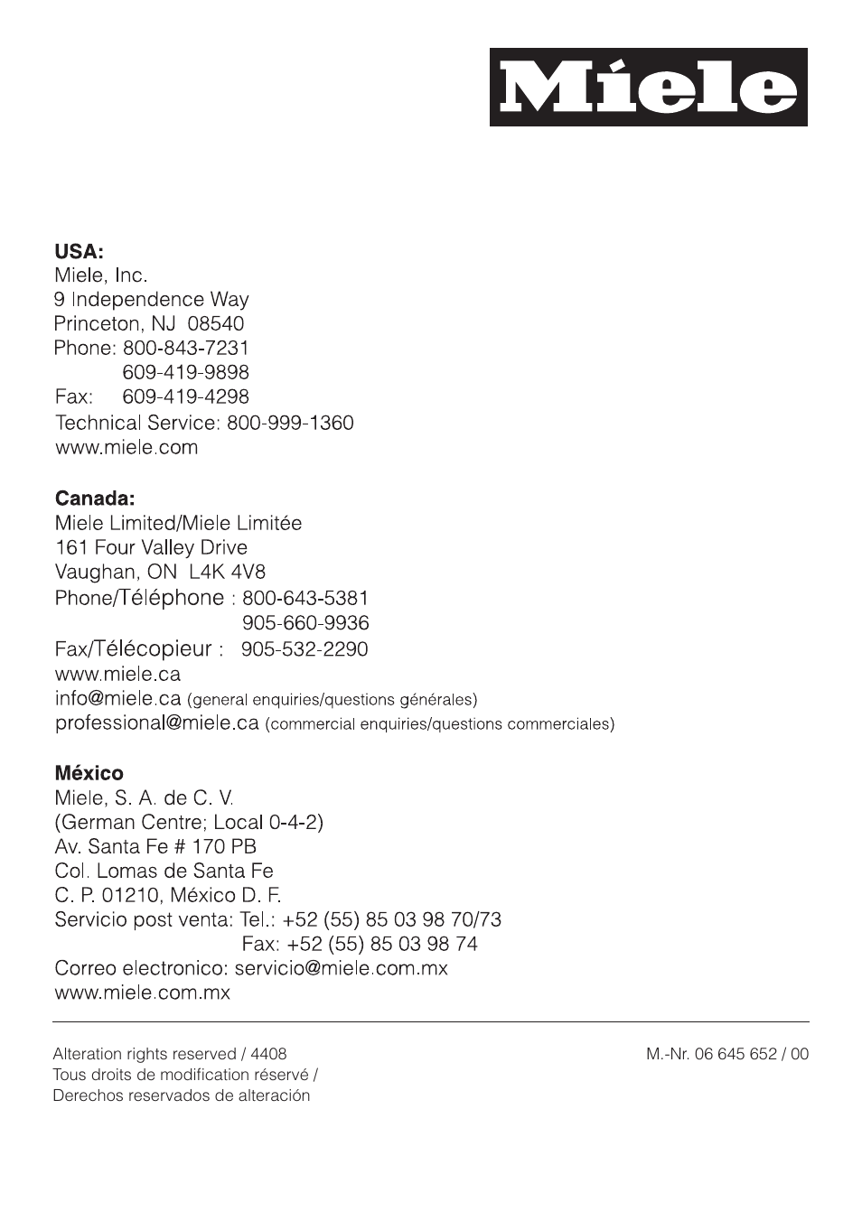 Miele HGE 60 User Manual | Page 20 / 20
