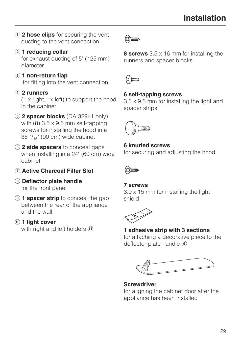 Installation | Miele DA329-1I User Manual | Page 29 / 44