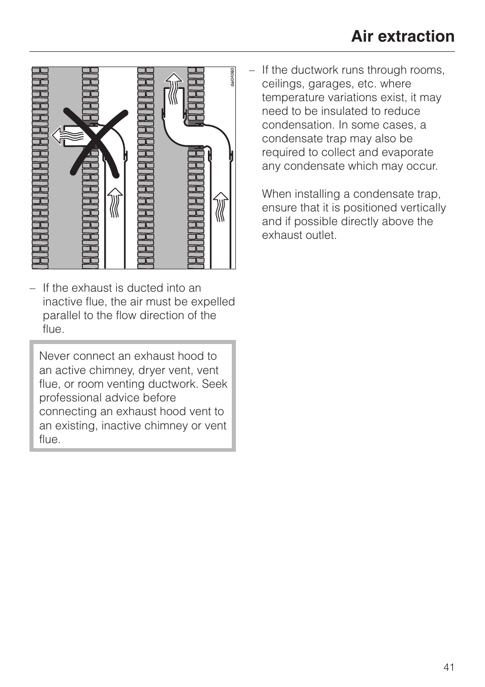 Air extraction | Miele DA329-1I User Manual | Page 41 / 44