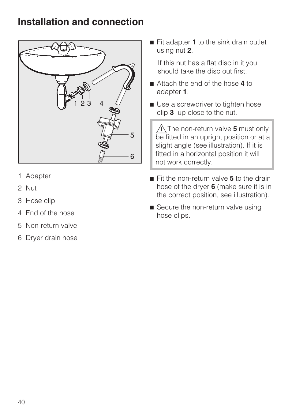 Installation and connection | Miele T 7744 C User Manual | Page 40 / 52