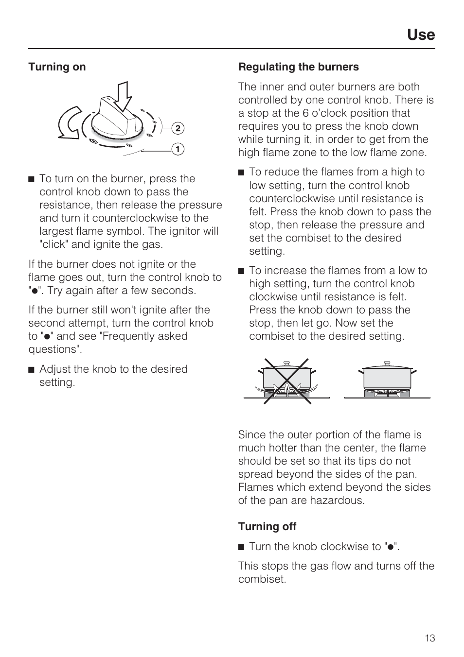 Miele GAS COMBISET CS 1011 User Manual | Page 13 / 48