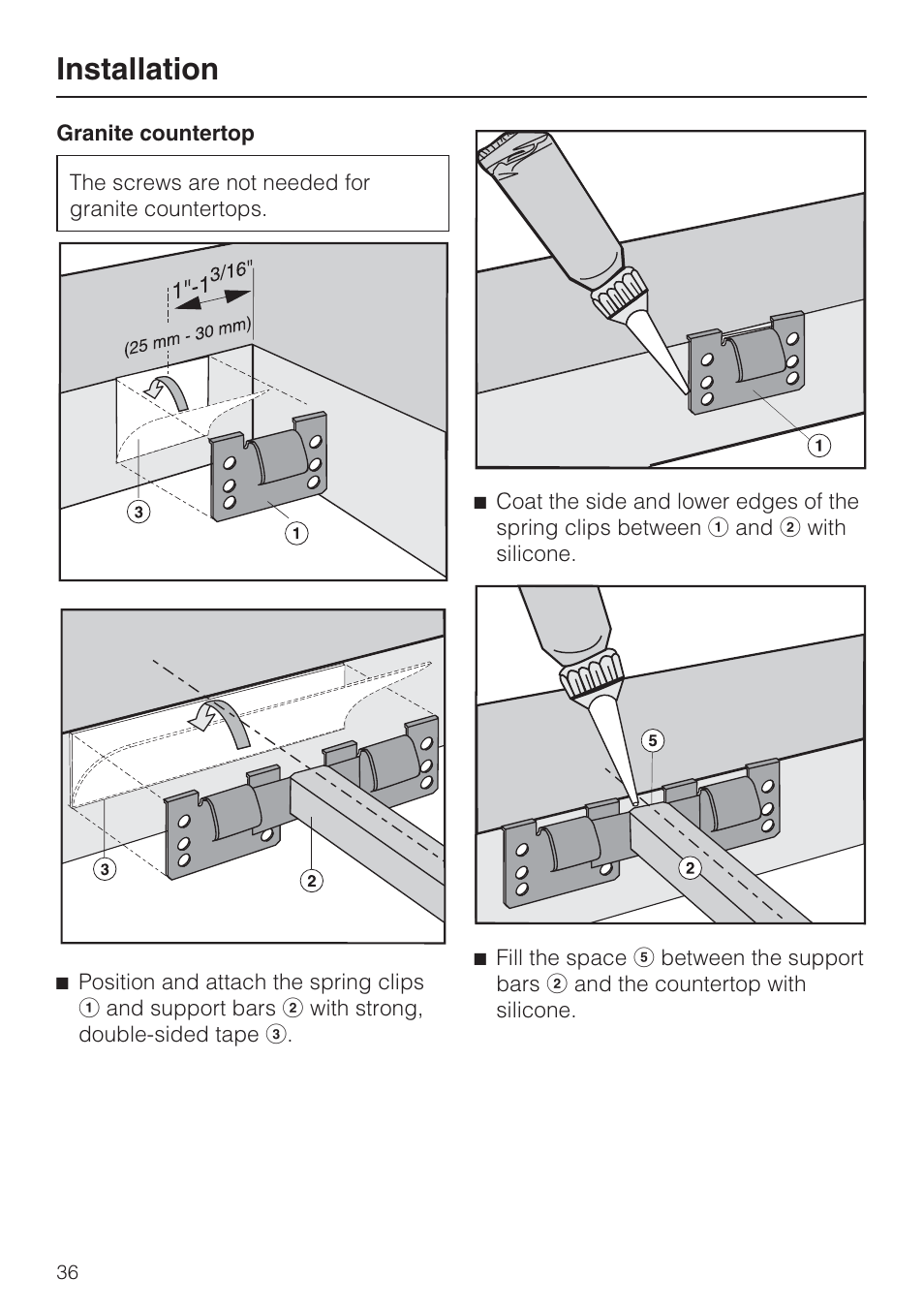 Installation | Miele GAS COMBISET CS 1011 User Manual | Page 36 / 48