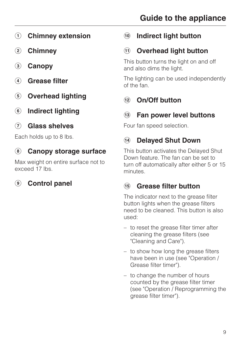 Guide to the appliance | Miele DA251-4 User Manual | Page 9 / 36