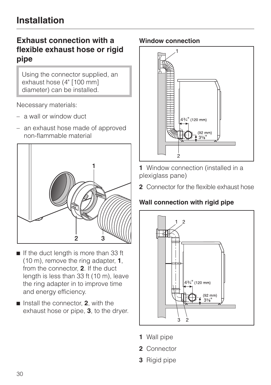 Installation | Miele T 1313 User Manual | Page 34 / 40