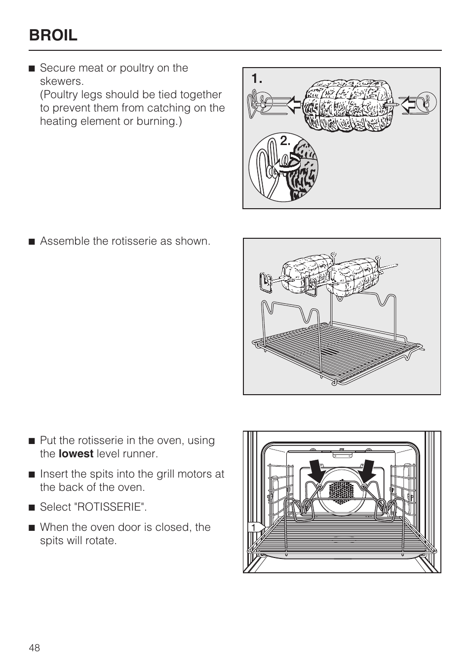 Broil | Miele H4881BP User Manual | Page 48 / 76