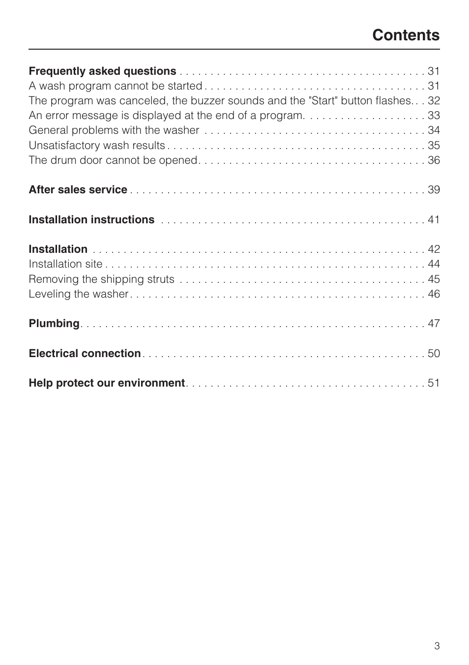 Miele TOUCHTRONIC W 4802 User Manual | Page 3 / 56