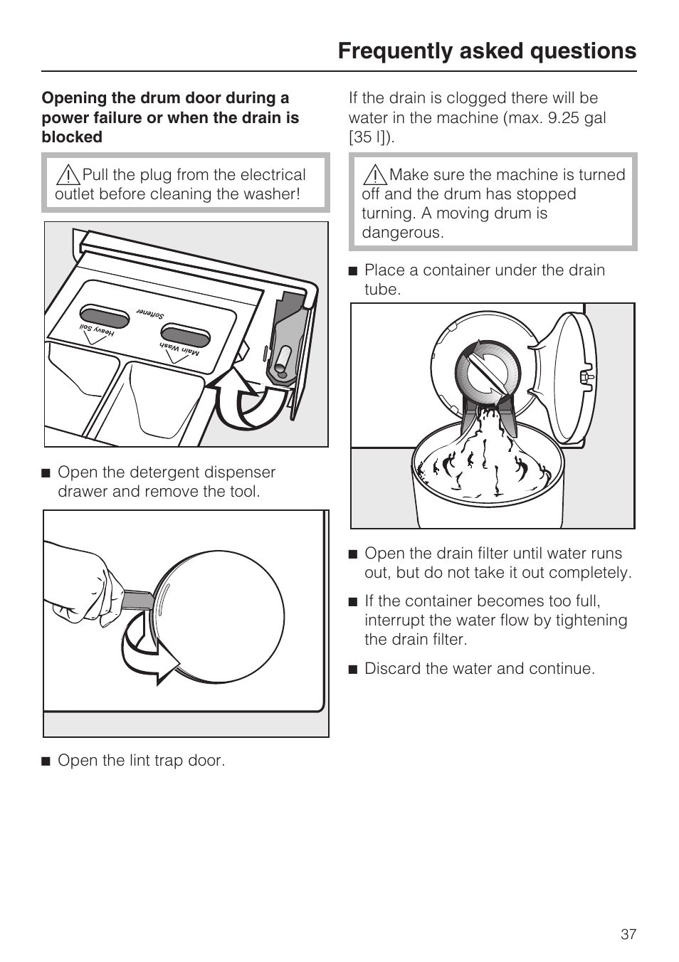 Frequently asked questions | Miele TOUCHTRONIC W 4802 User Manual | Page 41 / 56