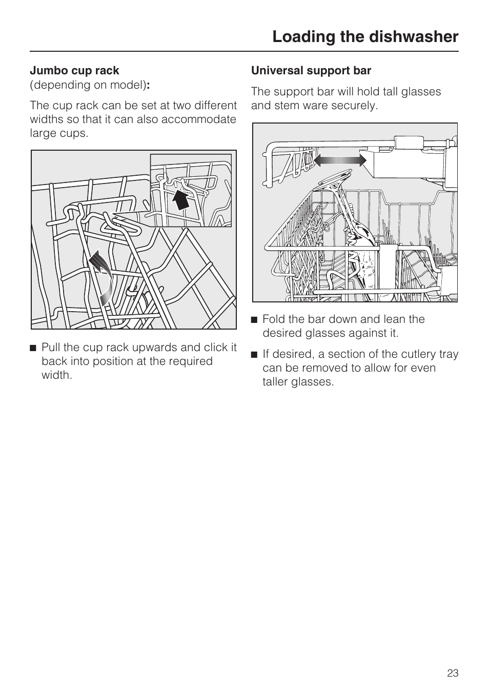 Loading the dishwasher | Miele G 5870 User Manual | Page 23 / 76