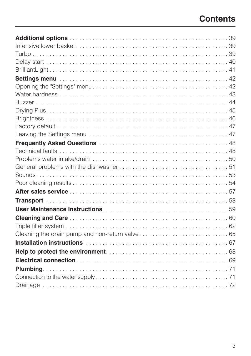 Miele G 5870 User Manual | Page 3 / 76