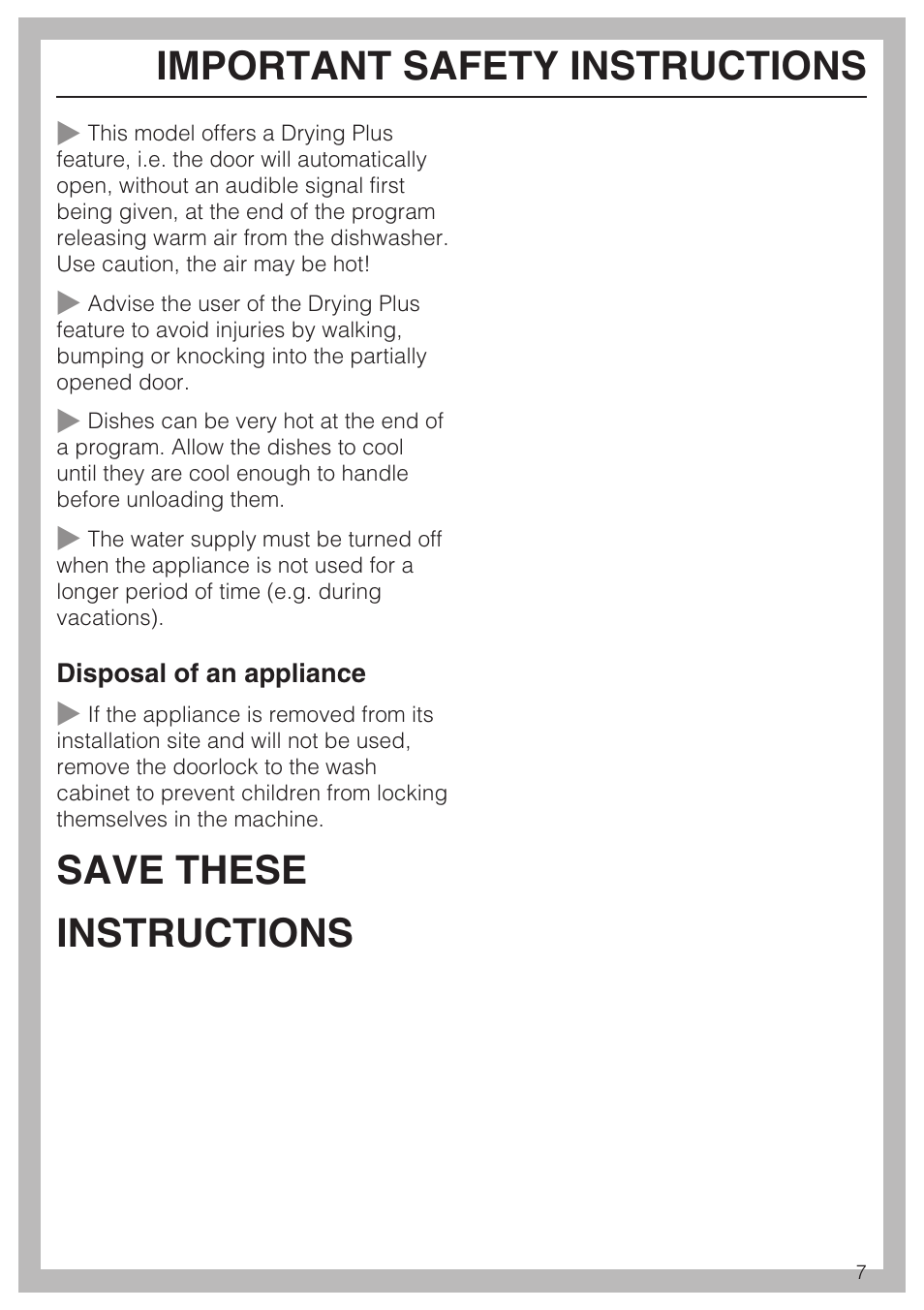 Miele G 5870 User Manual | Page 7 / 76