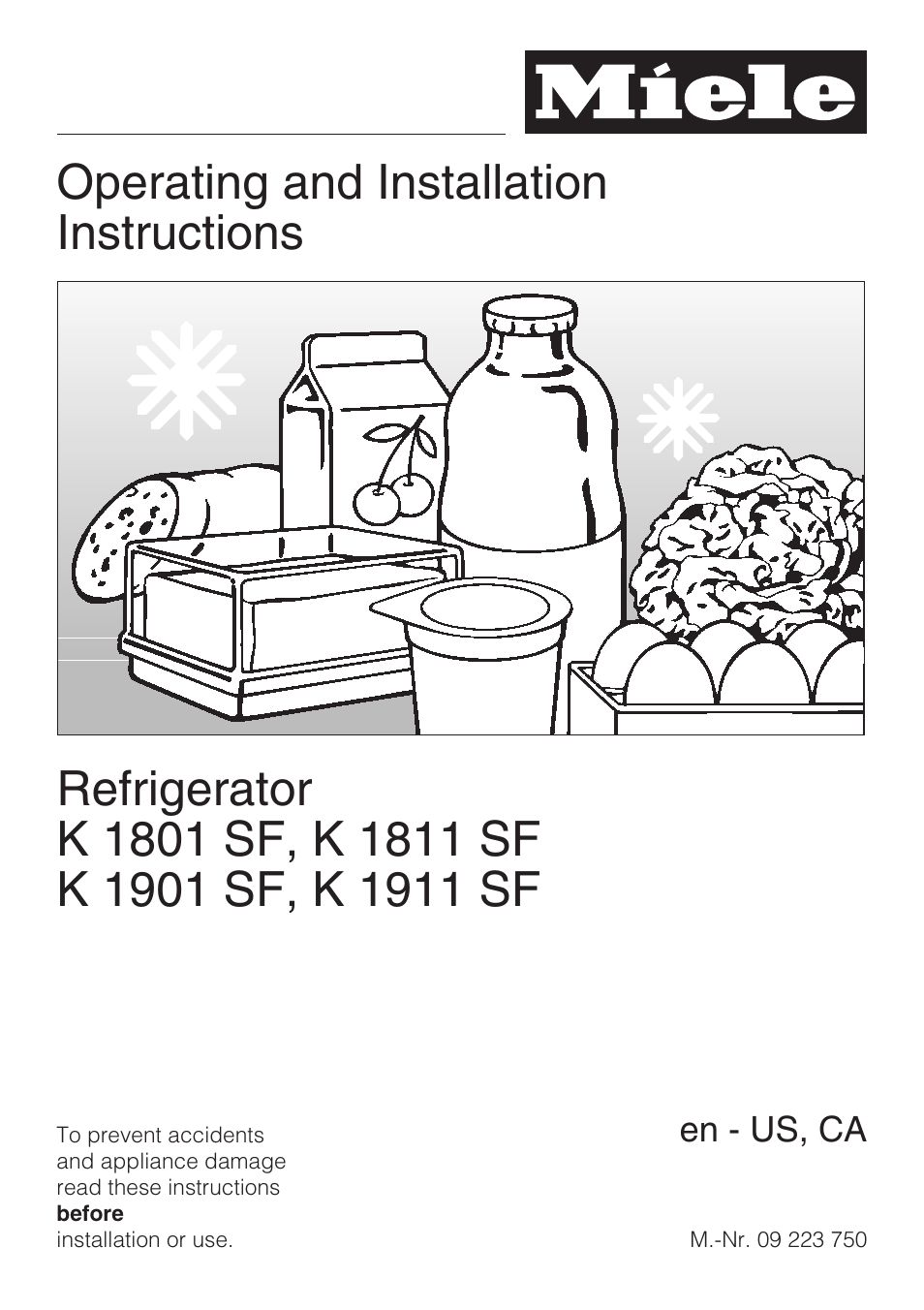 Miele K1801SF User Manual | 60 pages