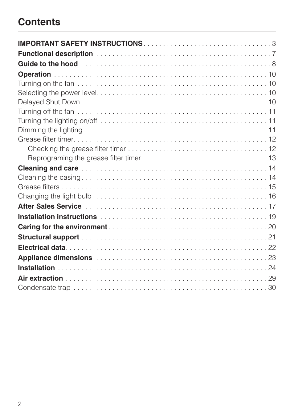 Miele DA 250 User Manual | Page 2 / 32