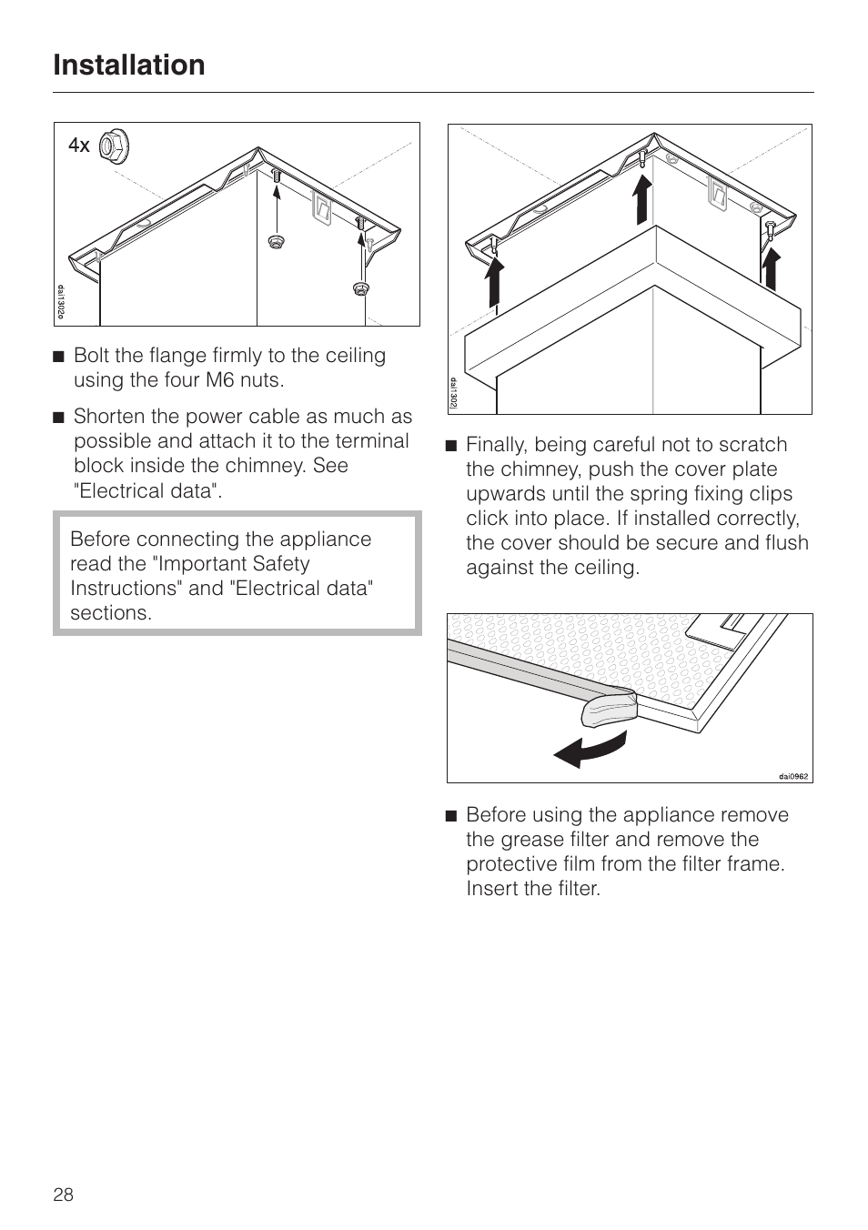 Installation | Miele DA 250 User Manual | Page 28 / 32