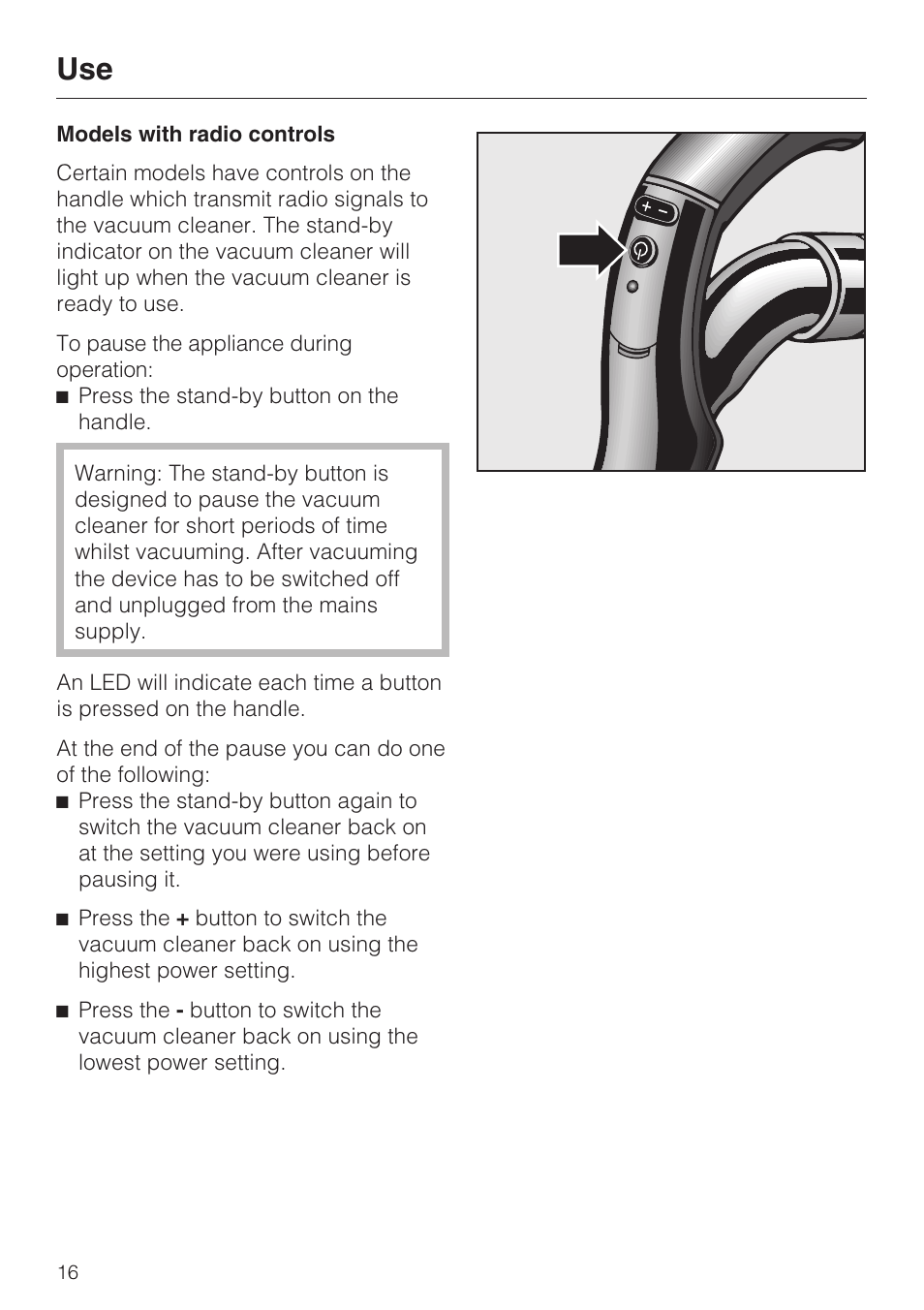 Miele S 4000 Series User Manual | Page 16 / 40