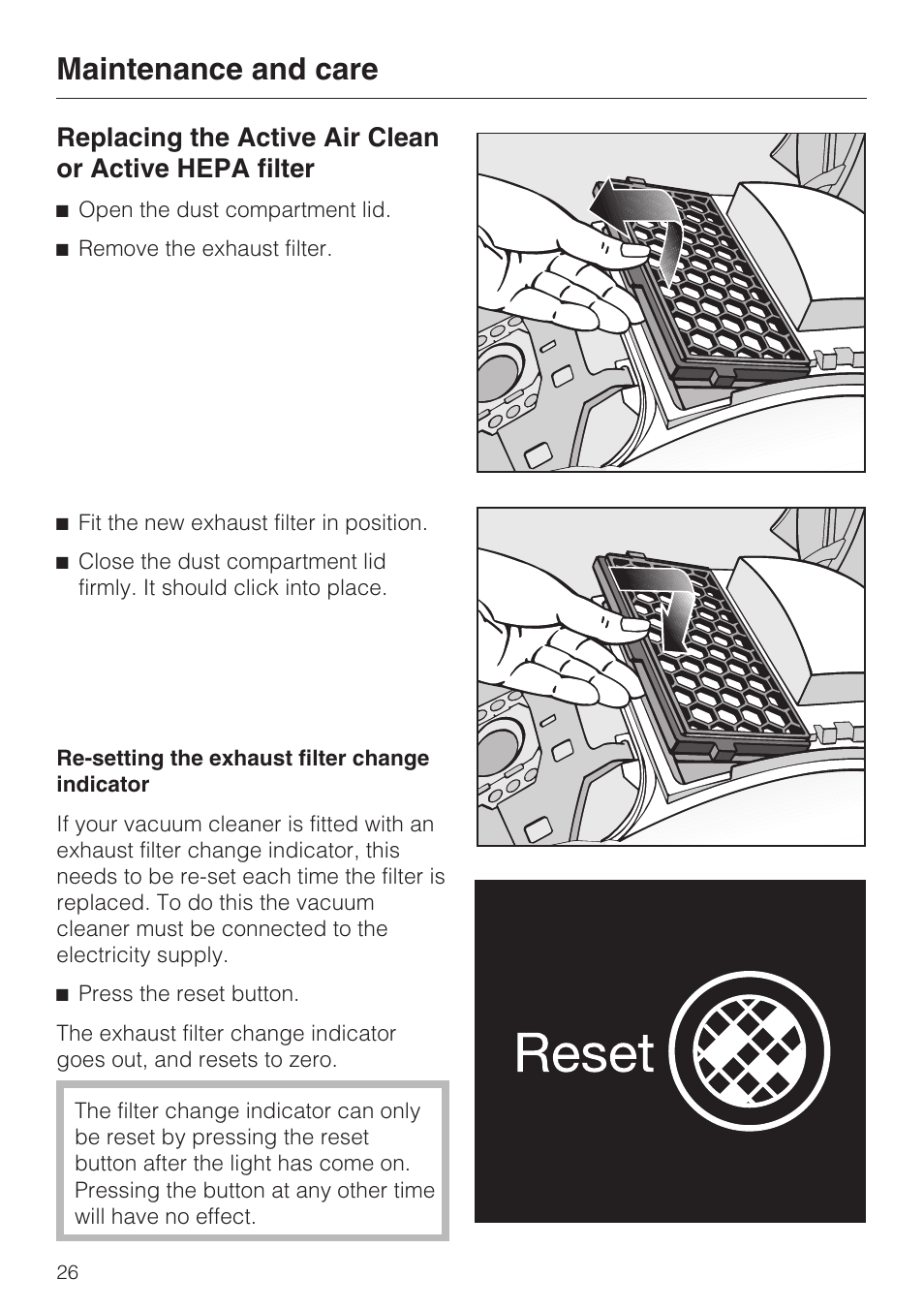 Maintenance and care | Miele S 4000 Series User Manual | Page 26 / 40