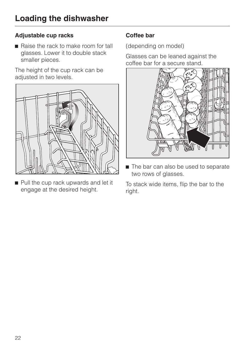 Loading the dishwasher | Miele G 2670 SC User Manual | Page 22 / 76