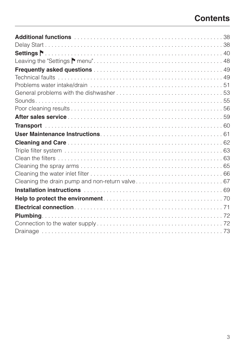 Miele G 2670 SC User Manual | Page 3 / 76