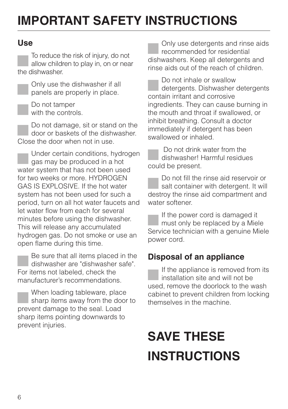 Miele G 2670 SC User Manual | Page 6 / 76