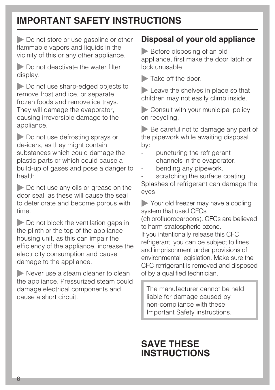 Miele F1411SF User Manual | Page 6 / 72
